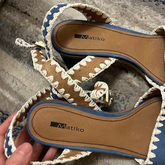 Anthropologie Matiko Melanie Leather Heel Sandals - Picture 6 of 10